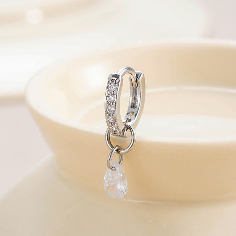 Wholesale Single Diamond Earrings Zircon Pendant Earrings ACC-ES-HengSen002