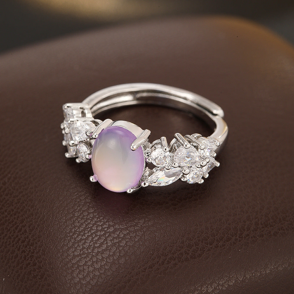 Wholesale Fresh Style Ring With Zircon Silver Tone Copper Jewelry Accessory For Boutique Resale