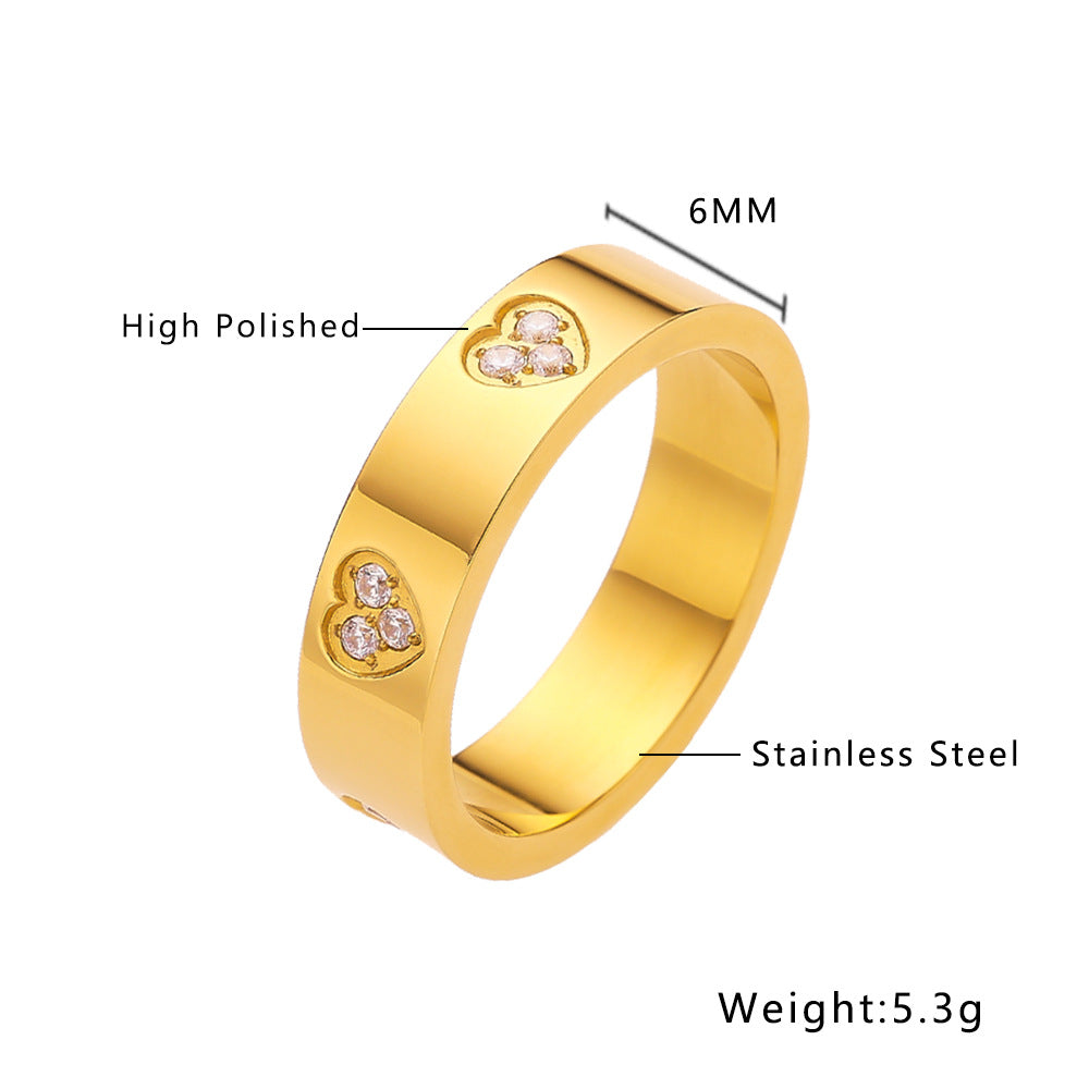 Wholesale Love Diamond Titanium Steel Rings ACC-RS-DaLang002