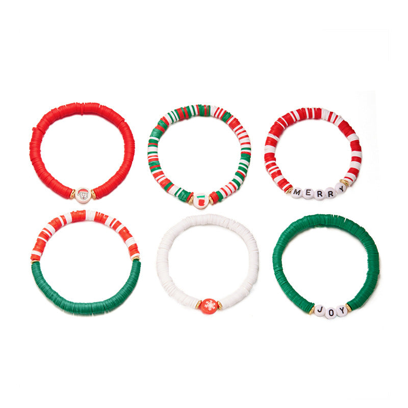 Wholesale Polymer clay beaded bracelet Christmas ornaments