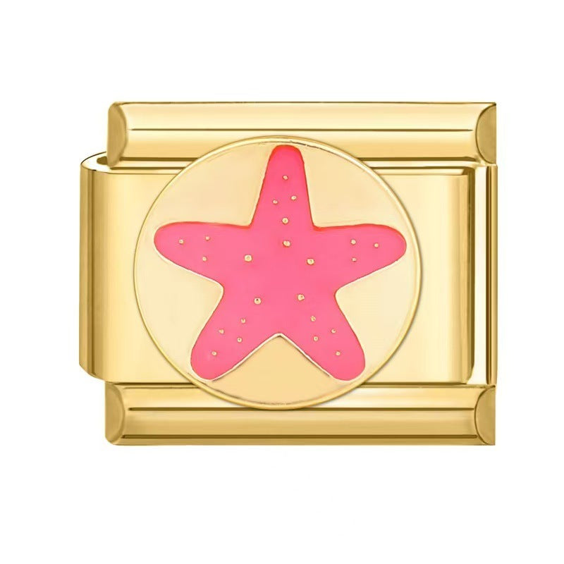 Wholesale Italian Charm Bracelet 9mm DIY Splicing Star Moon Stainless Steel Composable Bracelet