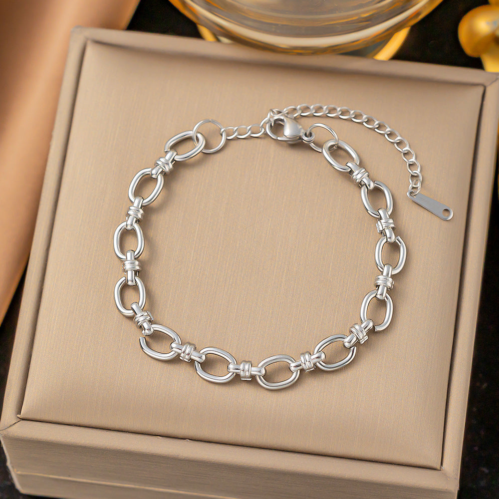 Wholesale Titanium Steel Bracelet Love Double Layer Bracelet ACC-BT-Qinji001