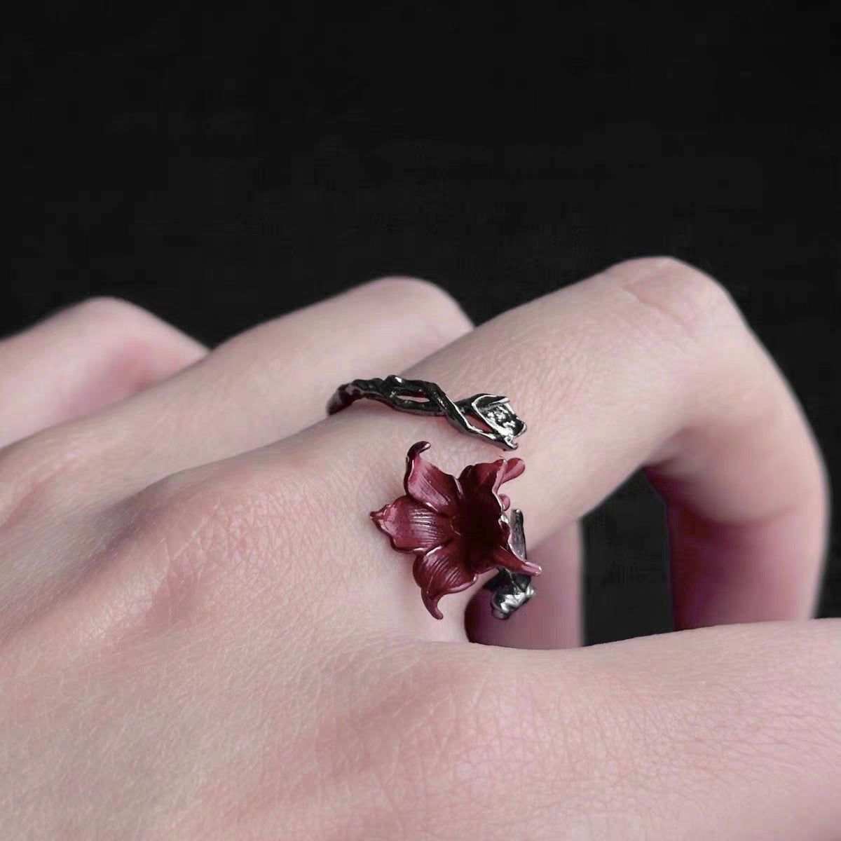 Wholesale Dark Gothic Mandala Adjustable Ring Alloy Electroplated Jewelry Accessory