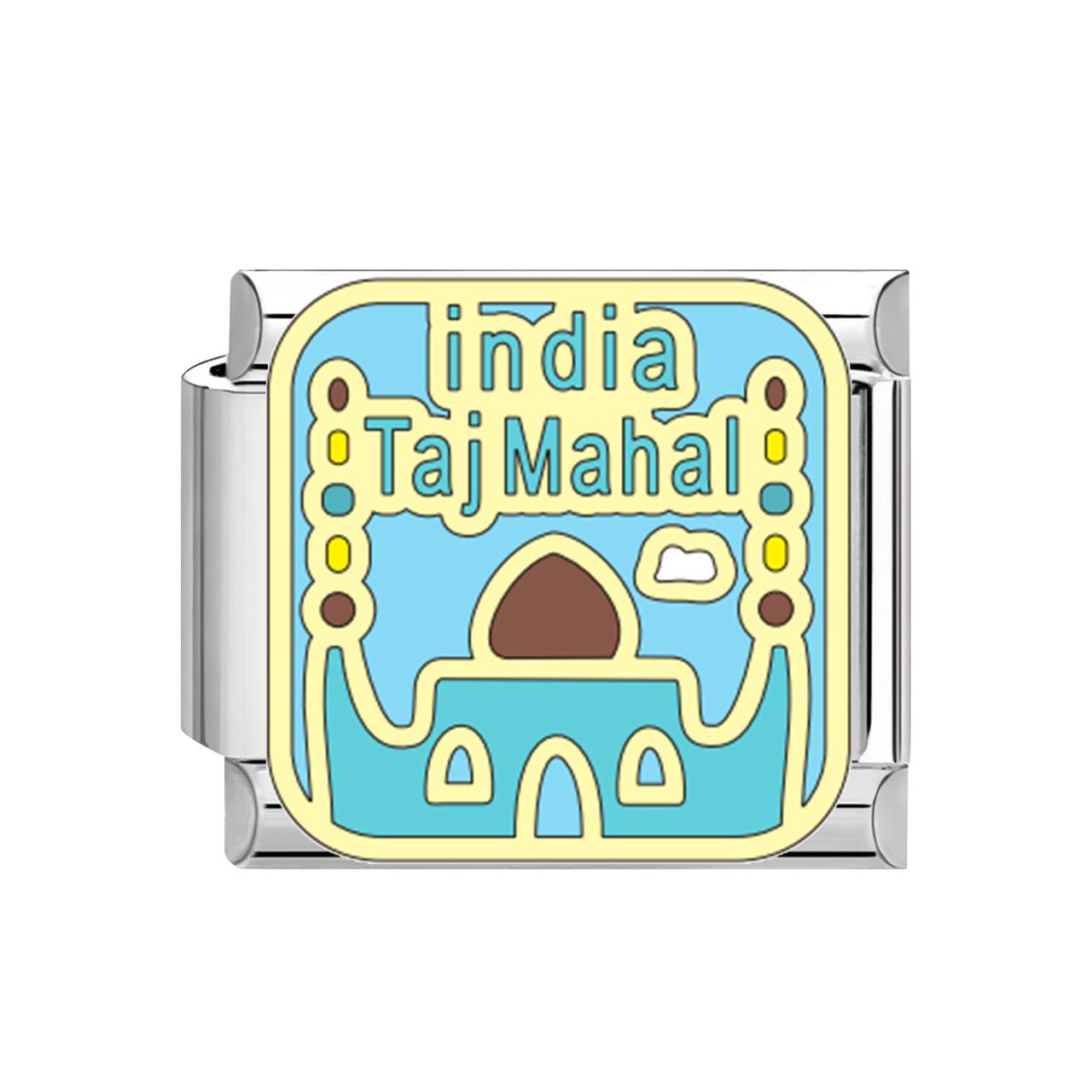 Wholesale Creative DIY Italian-style modular bracelet charm featuring travel landmark designs in stainless steel