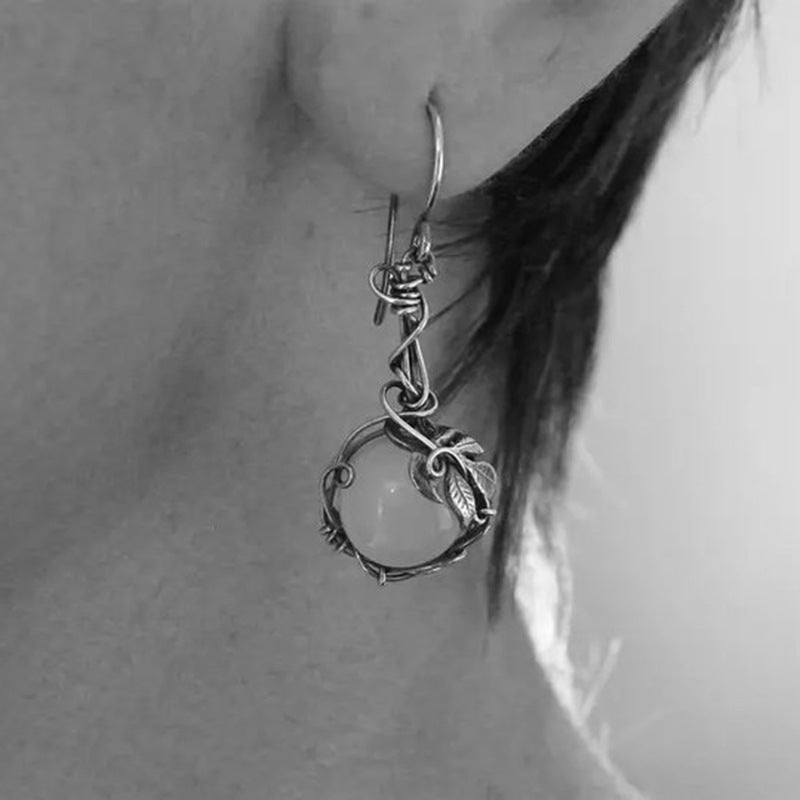 Wholesale  Metal Winding Plant Leaf Distinctive Earrings