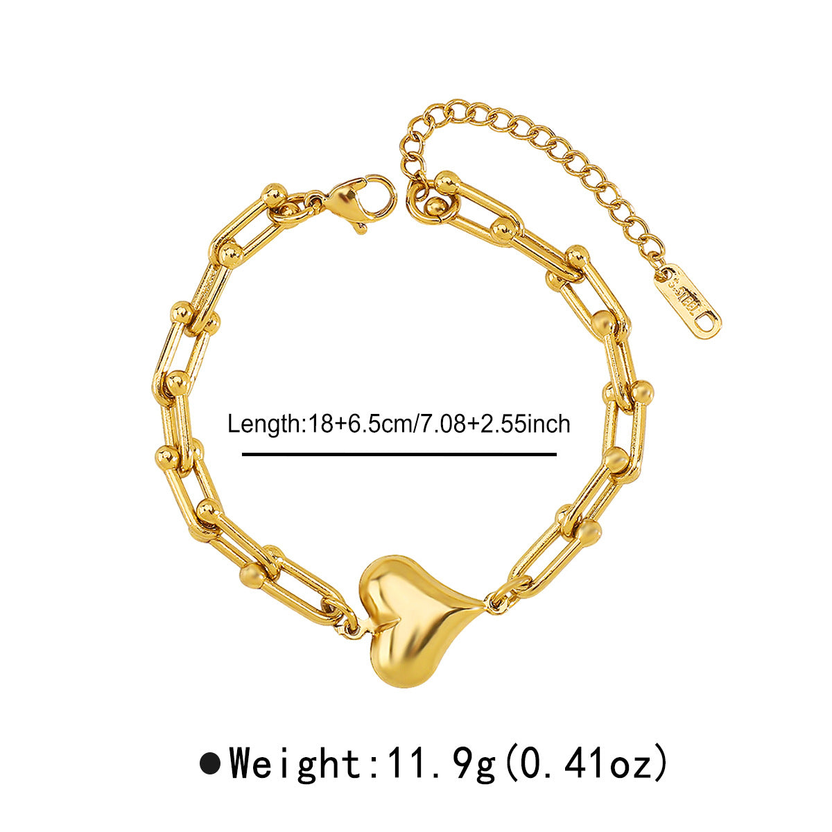 Wholesale  Fashionable New Geometric Stainless Steel Chain Bracelet Retro Ins Style