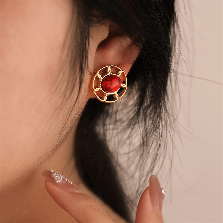 Wholesale Vintage Pearl Earrings Zircon C-Shaped Earrings ACC-ES-TaiYu002