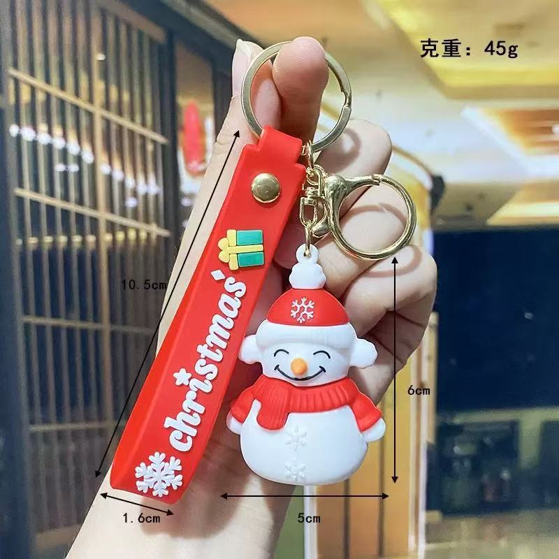 Wholesale Christmas  Keychain Pendant Cartoon PVC Bag Charm Decorative Gift for Boutique Resale