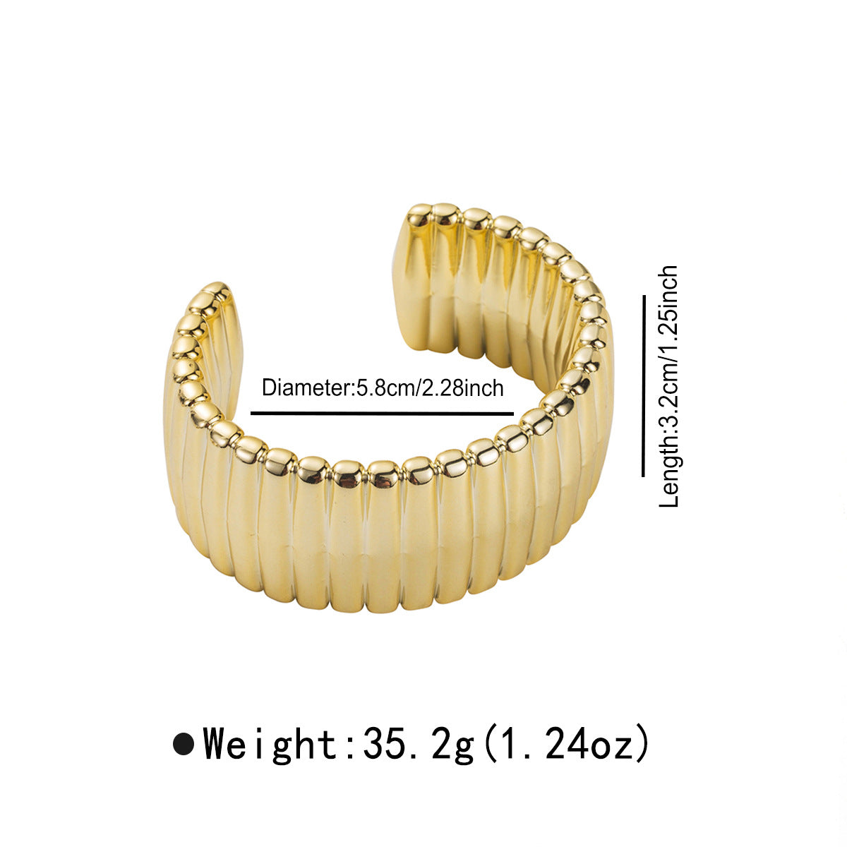 Wholesale oval pleated opening bracelet exaggerated  atmospheric bracelet