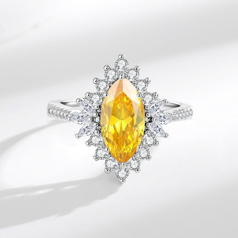 Wholesale Marquise Zircon Ring For Women Trendy Jewelry Accessory Gift And Boutique Resale