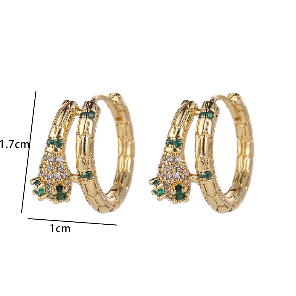 Wholesale Modern Butterfly Flower Earrings With Micro Set Zircon 18K Gold Plated Copper Fashion Party Gift Jewelry Accessory