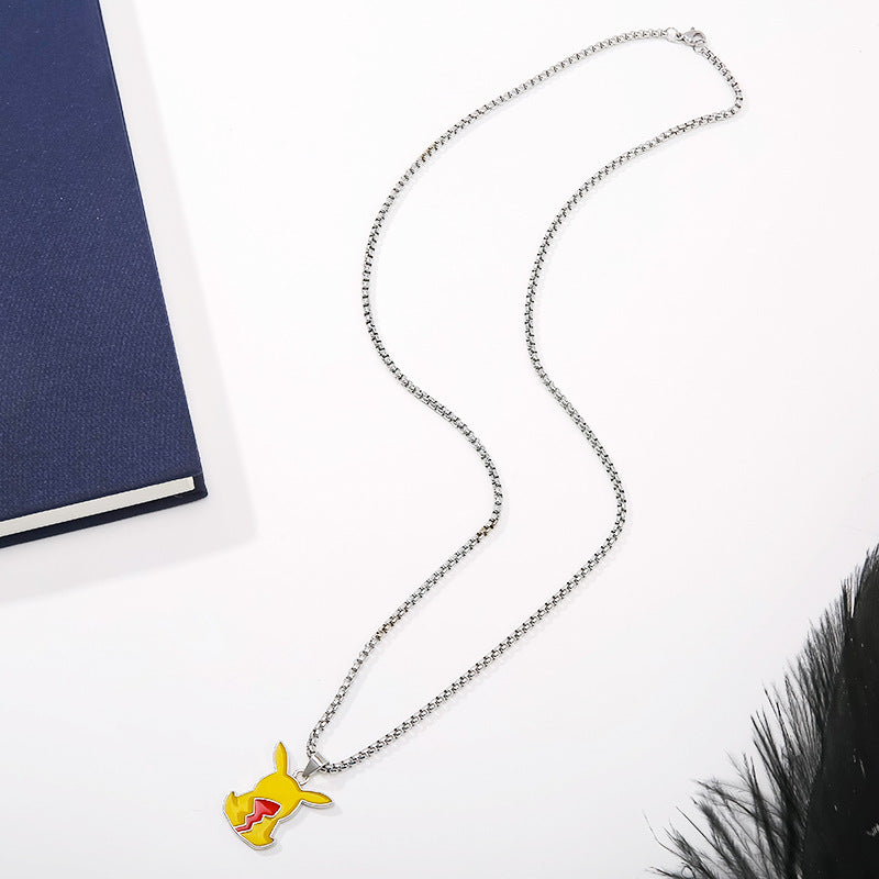 Wholesale Mermaid Glossy Fishtail Gold Cartoon Necklace ACC-NE-BYJY008