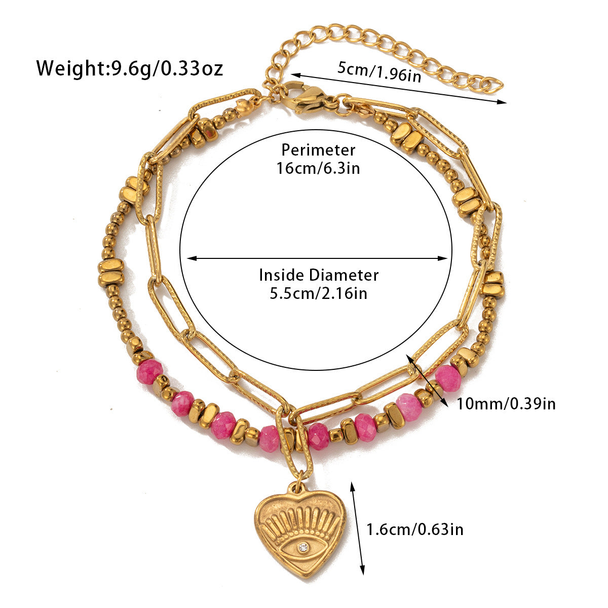 Wholesale Titanium Steel Bracelets Bohemian Natural Stone Beaded Bracelets ACC-BT-Jind001