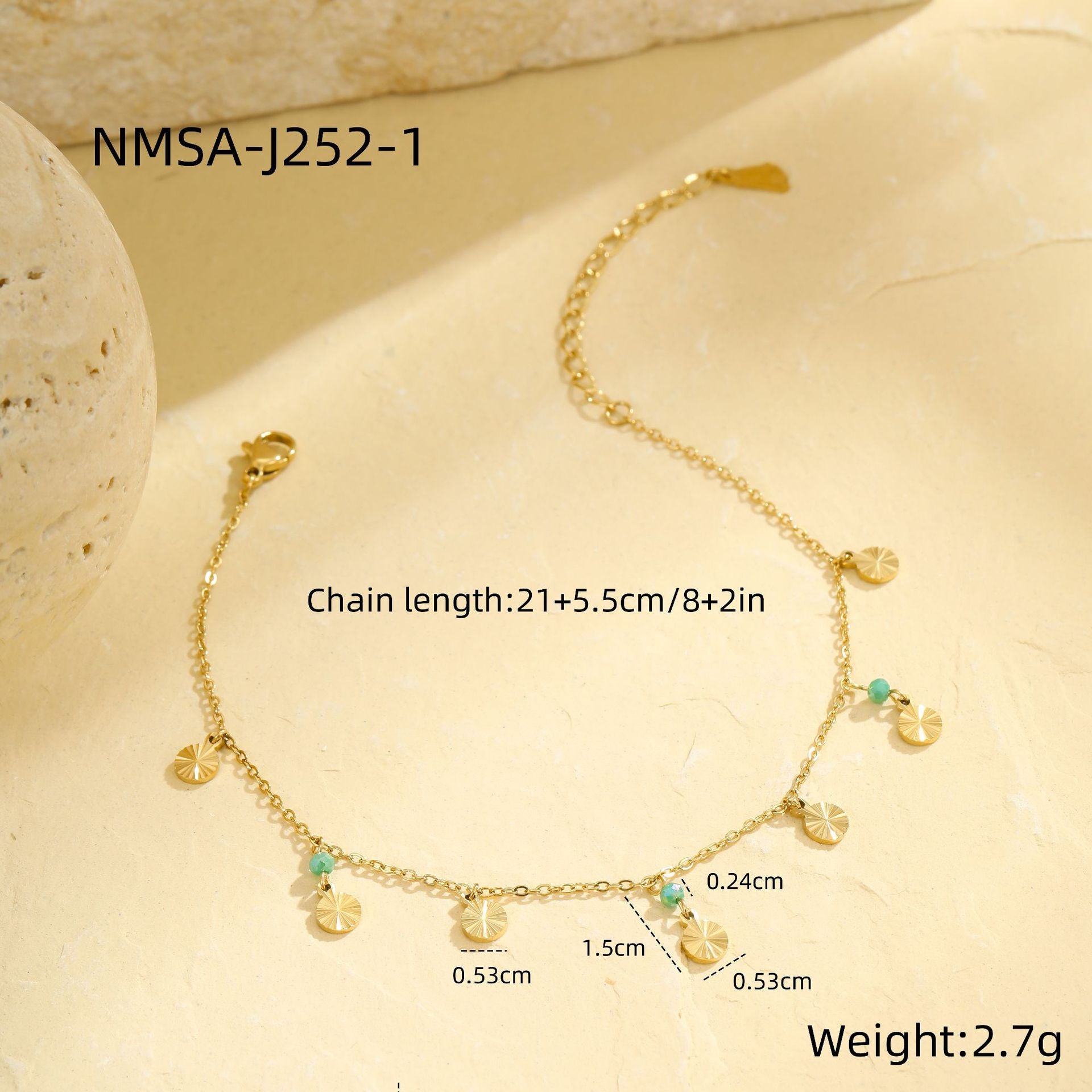 Wholesale Stainless steel handmade double-layer fine anklet