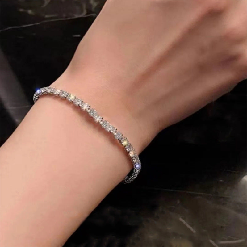 Wholesale 6mm full diamond claw chain bracelet 18K bride Joker diamond bracelet