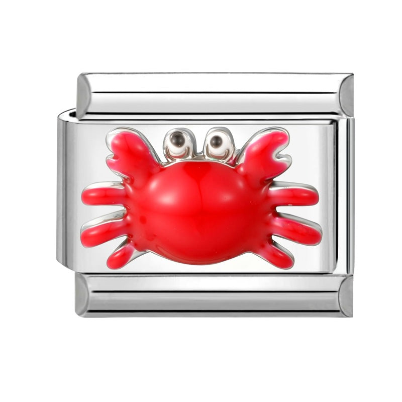 Wholesale  9mm Italian Charm Starter Bracelets DIY square Single Section Creative Stainless Steel Composable Bracelet