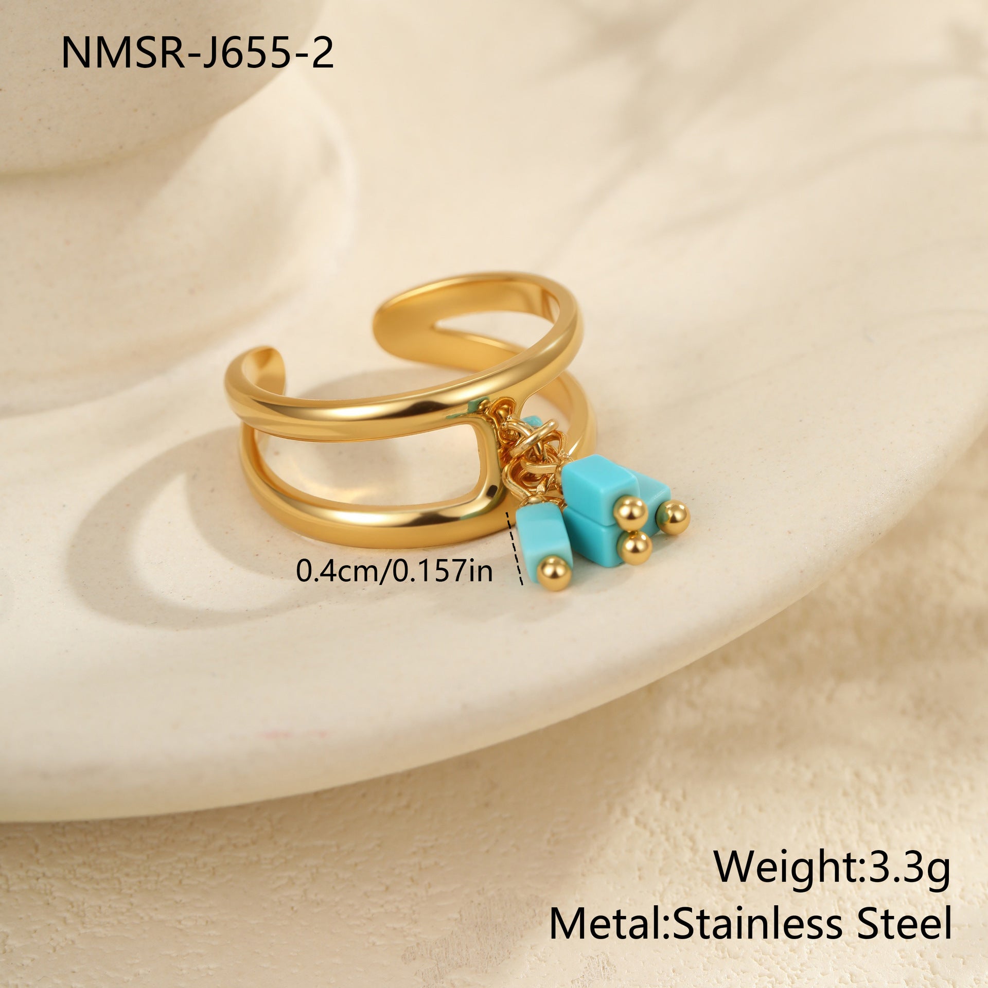 Wholesale Bohemian Luxury Turquoise Natural Stone Necklace and Ring