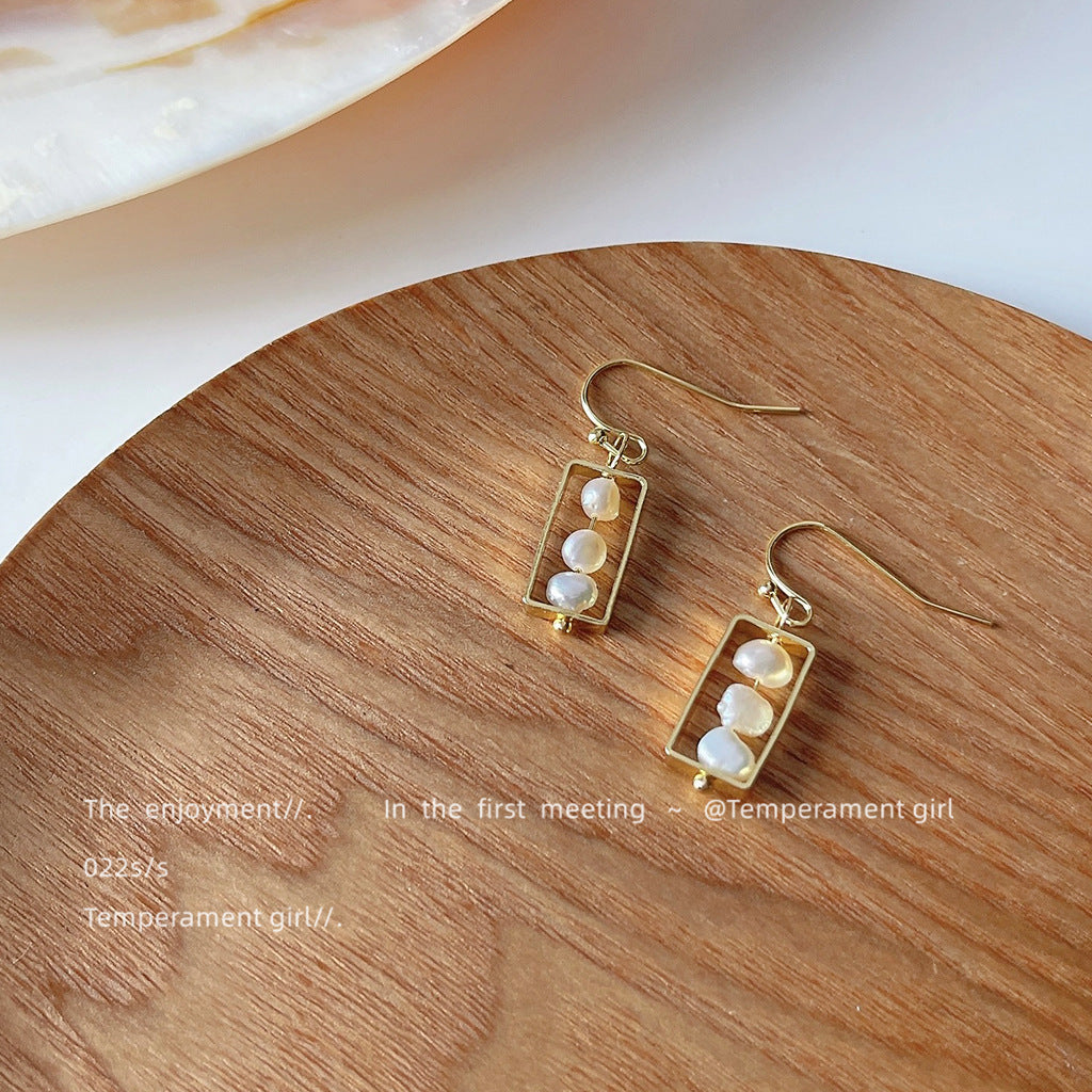 Wholesale  freshwater pearls Baroque shaped 925 silver plated 14K earrings