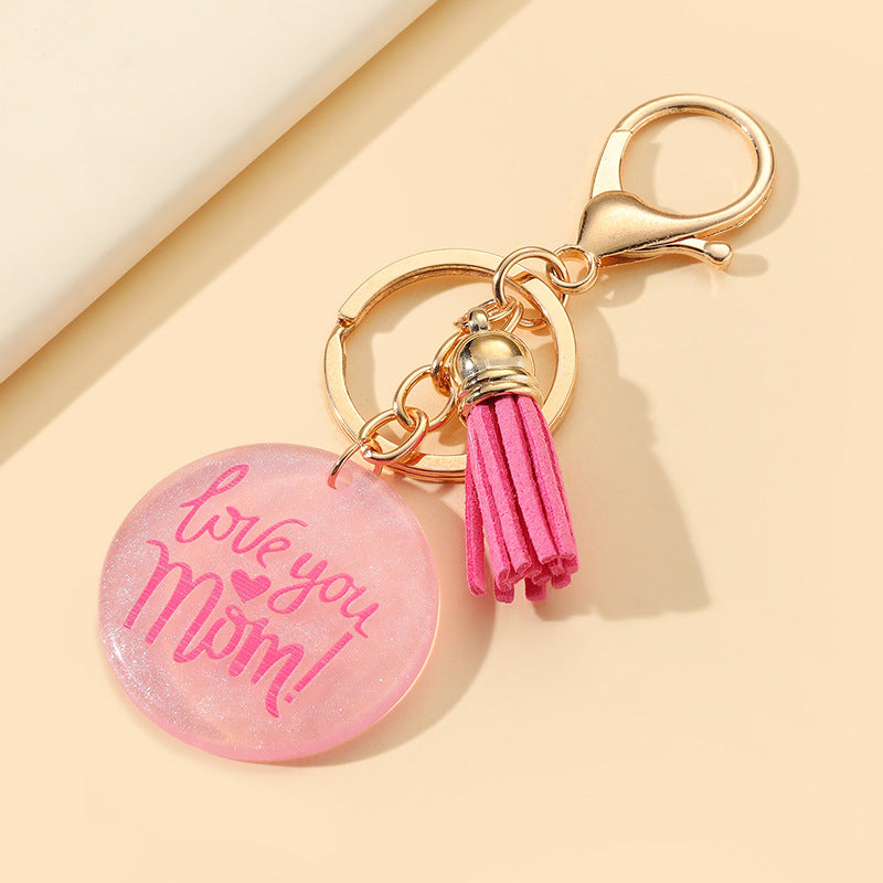 Wholesale Mother's Day MOM Resin Tassel Keychain ACC-KC-HuiWen011