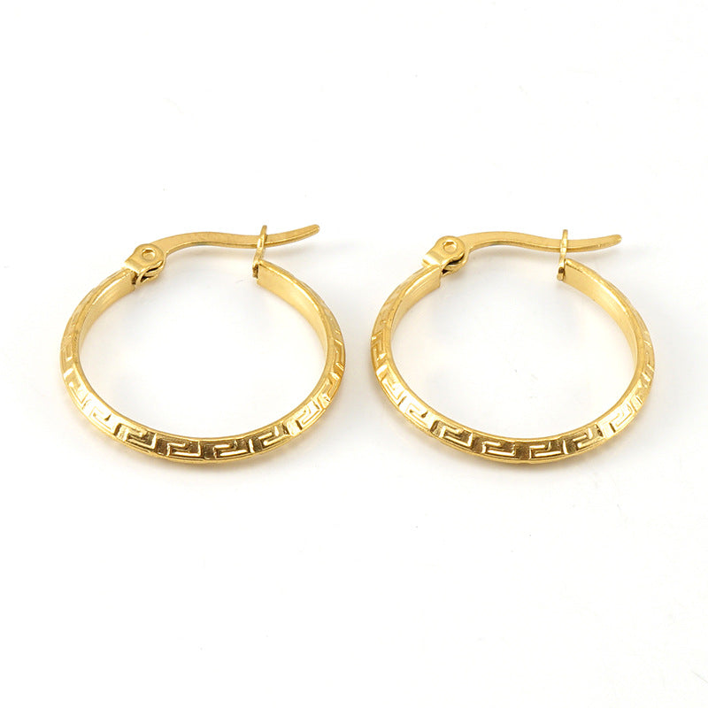 Wholesale titanium steel round earrings