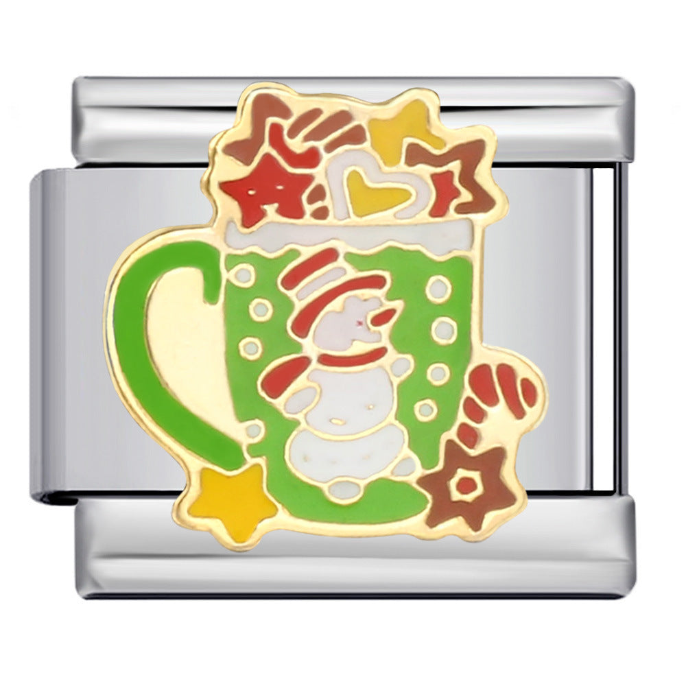 Wholesale Italian Charm Bracelet 9mm DIY Christmas-themed   Creative Stainless Steel Composable Bracelet