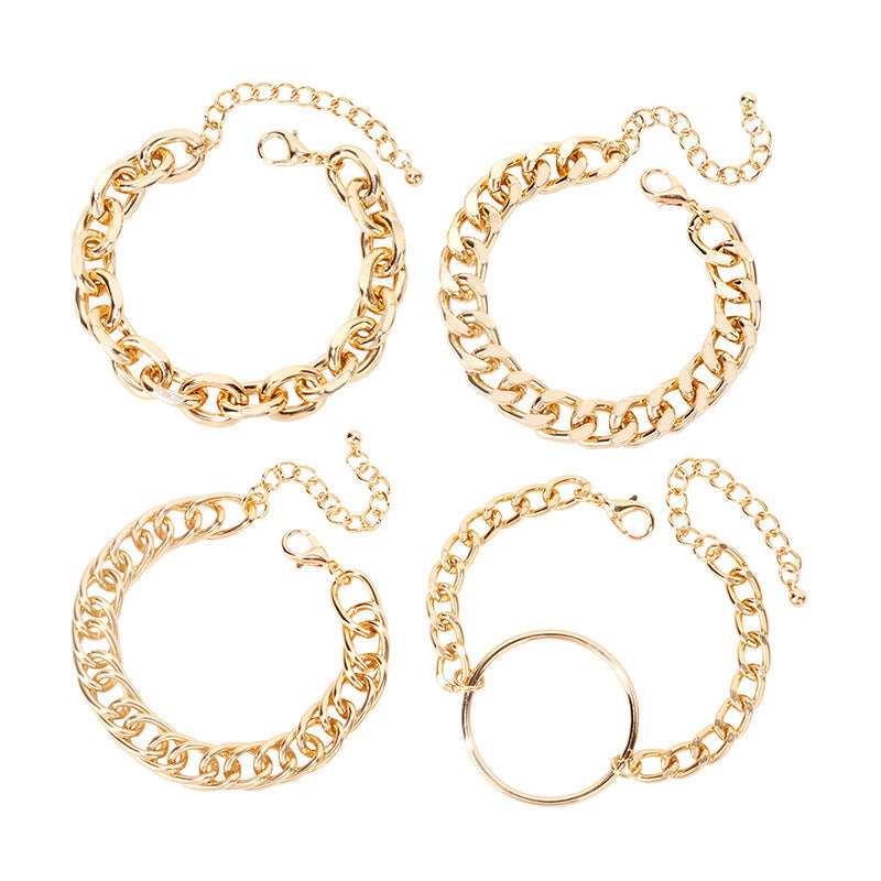 Wholesale Metal Chain Hipop Multi-layer Hand Jewelry Layered Bracelet Set ACC-BT-Yiran002