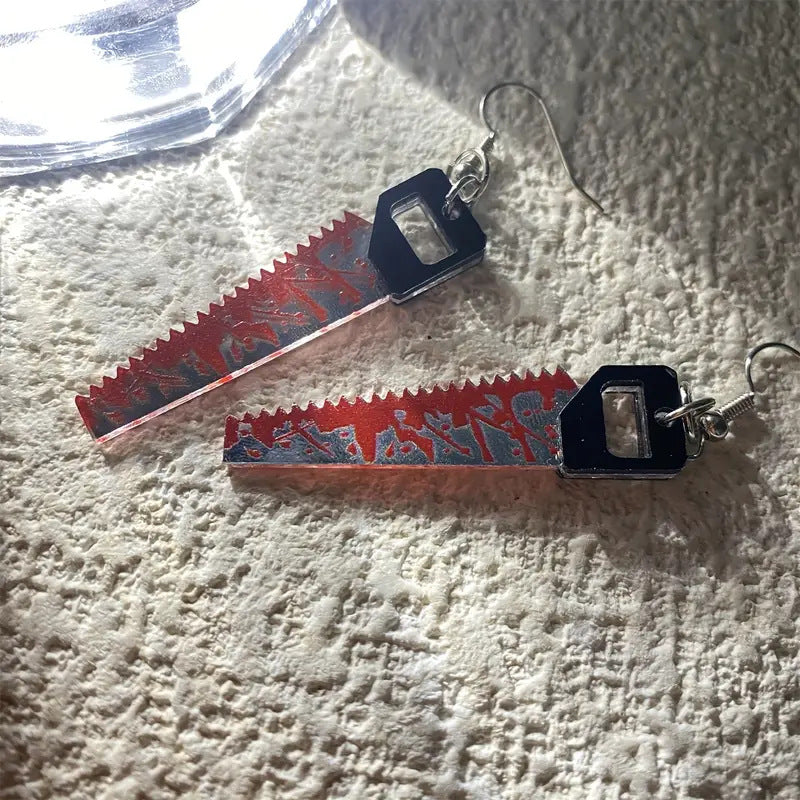Wholesale Halloween bloody saw earrings