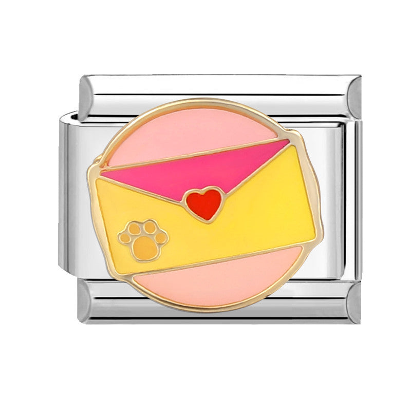 Wholesale Italian Charm Bracelet 9mm DIY Splicing Removable Yellow Element Stainless Steel Composable Bracelet