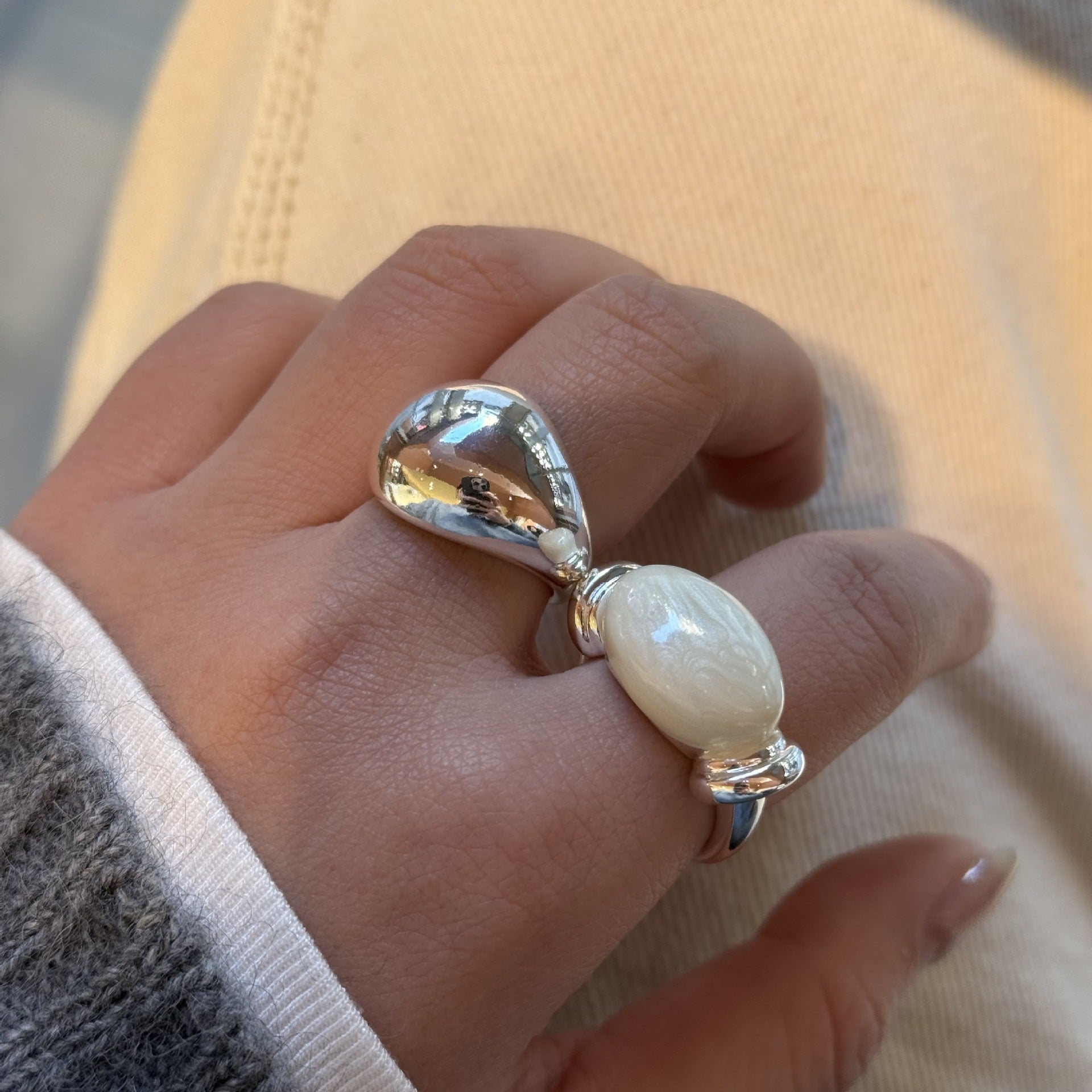 Wholesale Oval Drip Oil Finish Ring Trendy Fashion Accessory for Everyday Wear and Gift