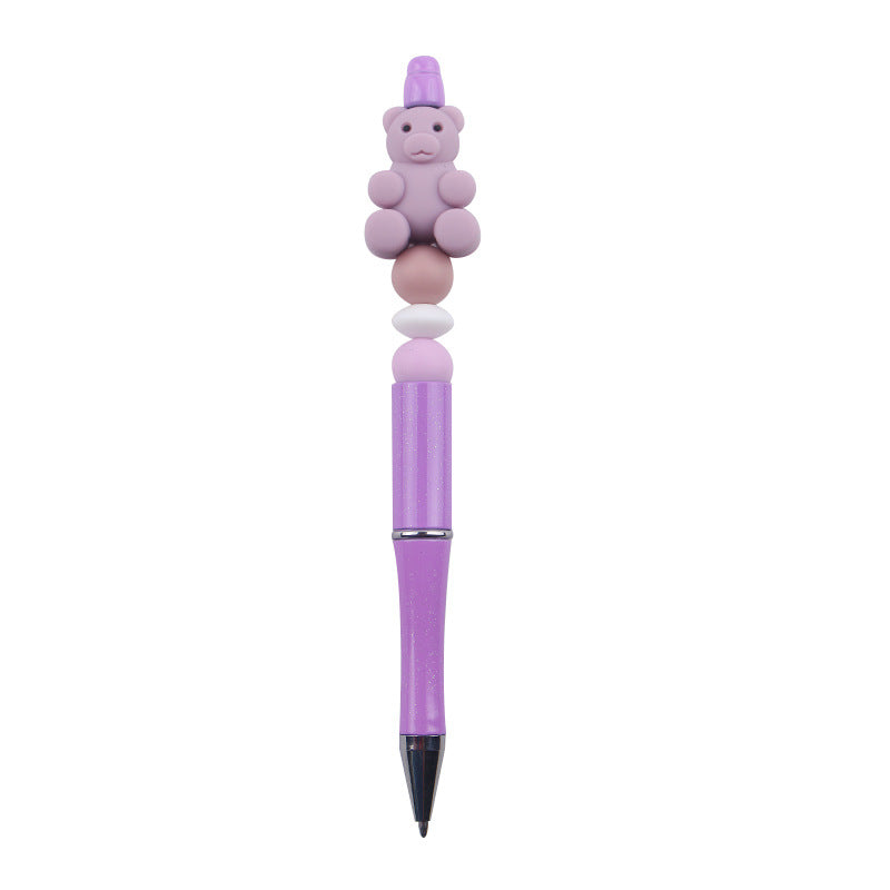 Wholesale DIY Beaded Pen Creative Handmade Bear Silicone Beaded Pen