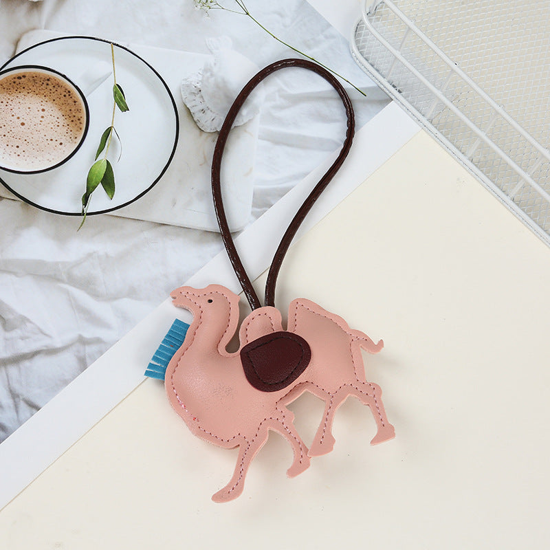 Wholesale Cute Pegasus Pendant PU Leather Camel Keychain