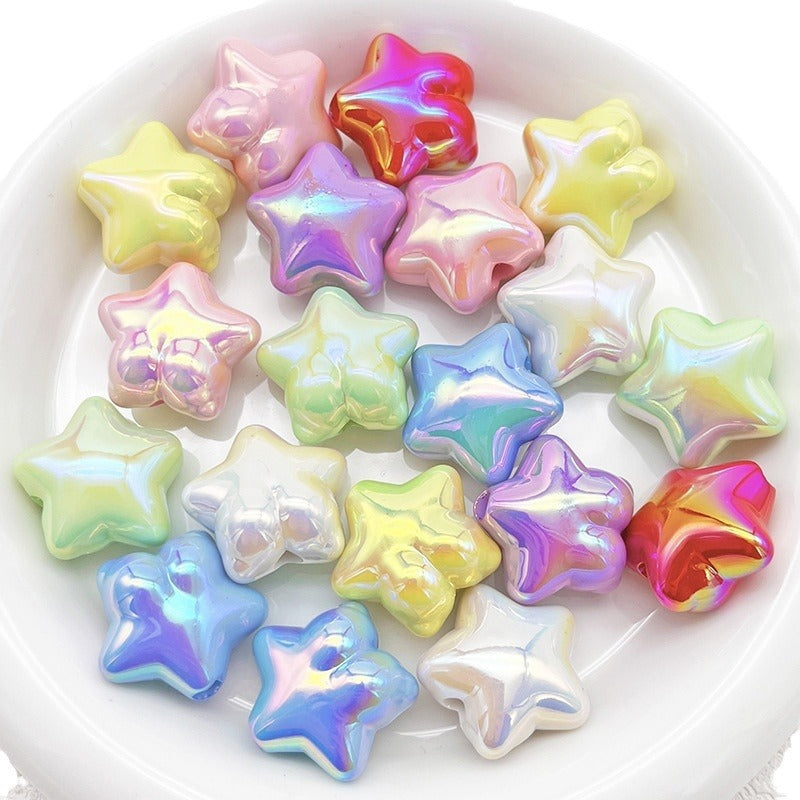 Wholesale Fart Five Pointed Star UV Plated Acrylic Beads ACC-BDS-DYL005
