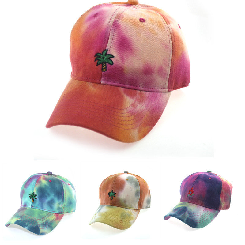 Wholesale Tie-dye Embroidered Coconut Tree Hat Baseball Cap ACC-HT-JiaTuo002