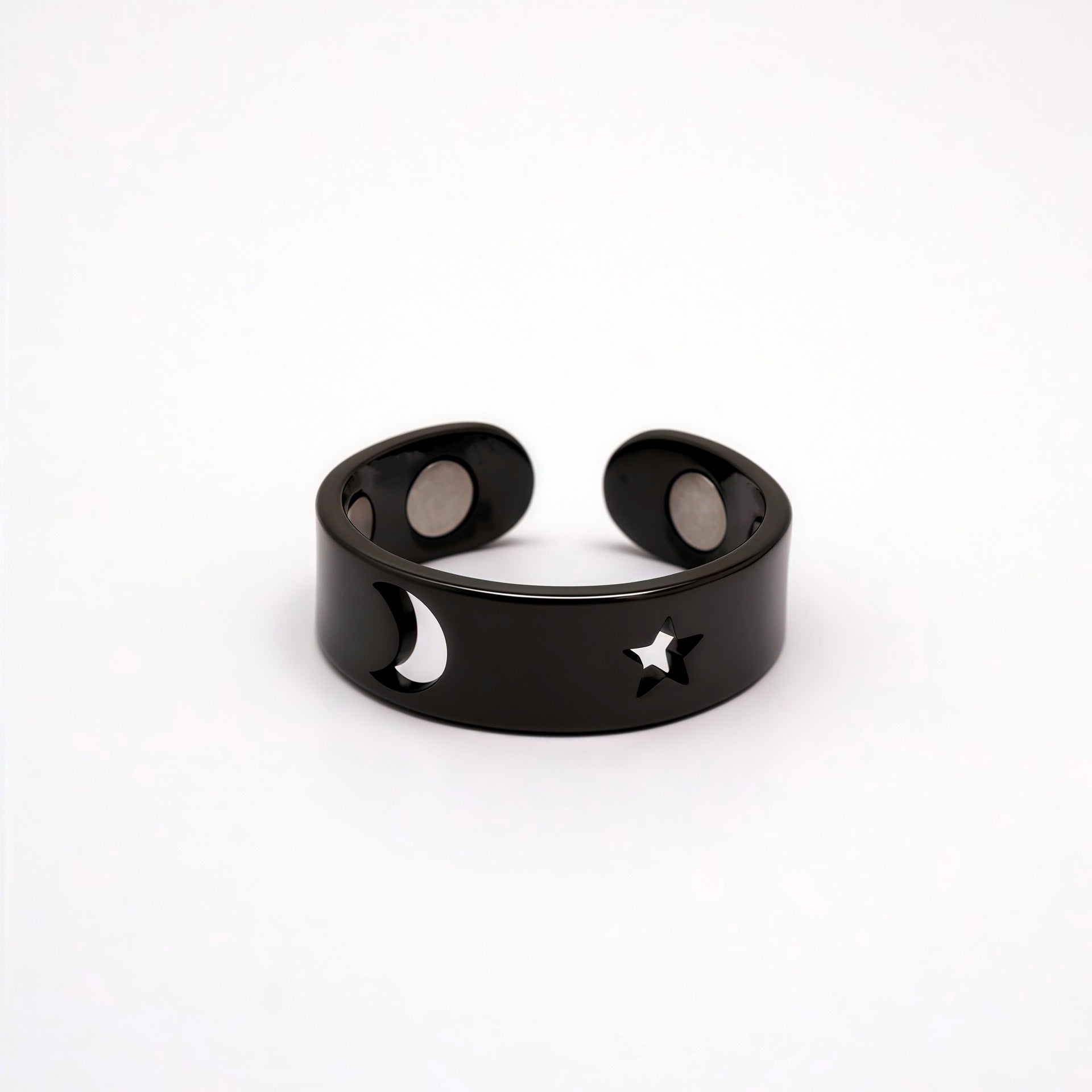 Wholesale Star and Moon Magnetic Ring Stainless Steel Gold Plated Fashion Accessory for Resale