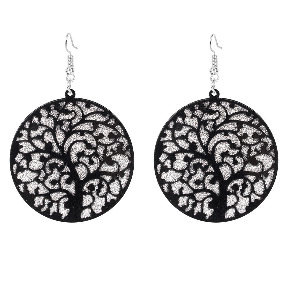 Wholesale retro alloy leaf frosted earring