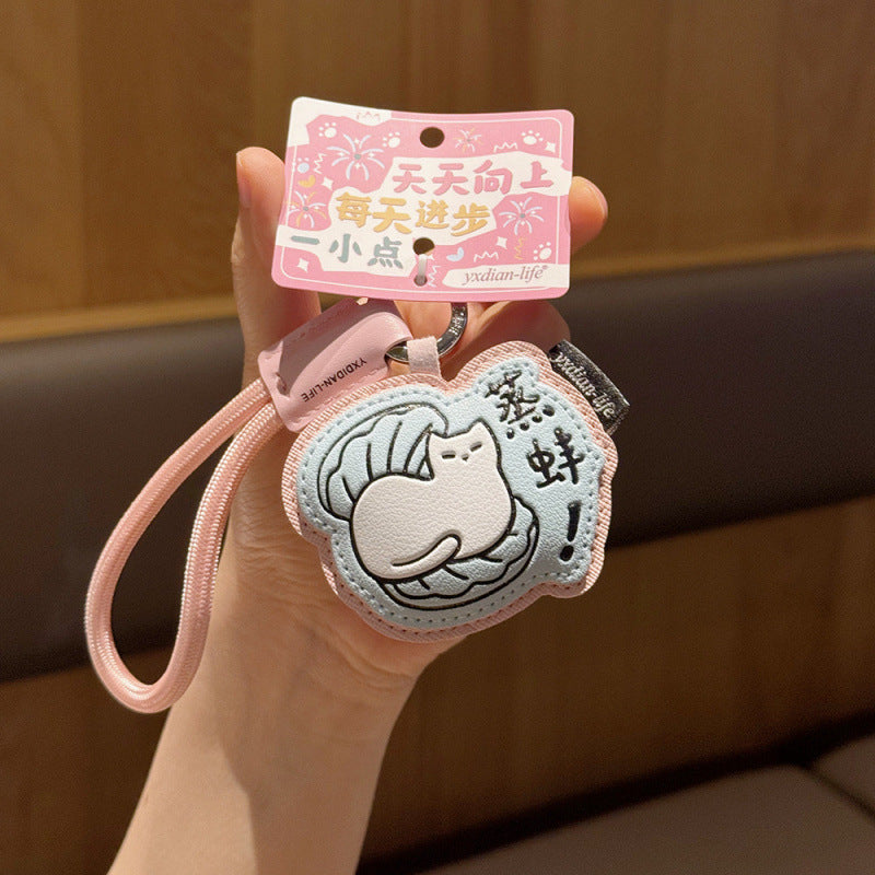 Wholesale PU Leather Funny Text Keychain Backpack Charm Student Gift