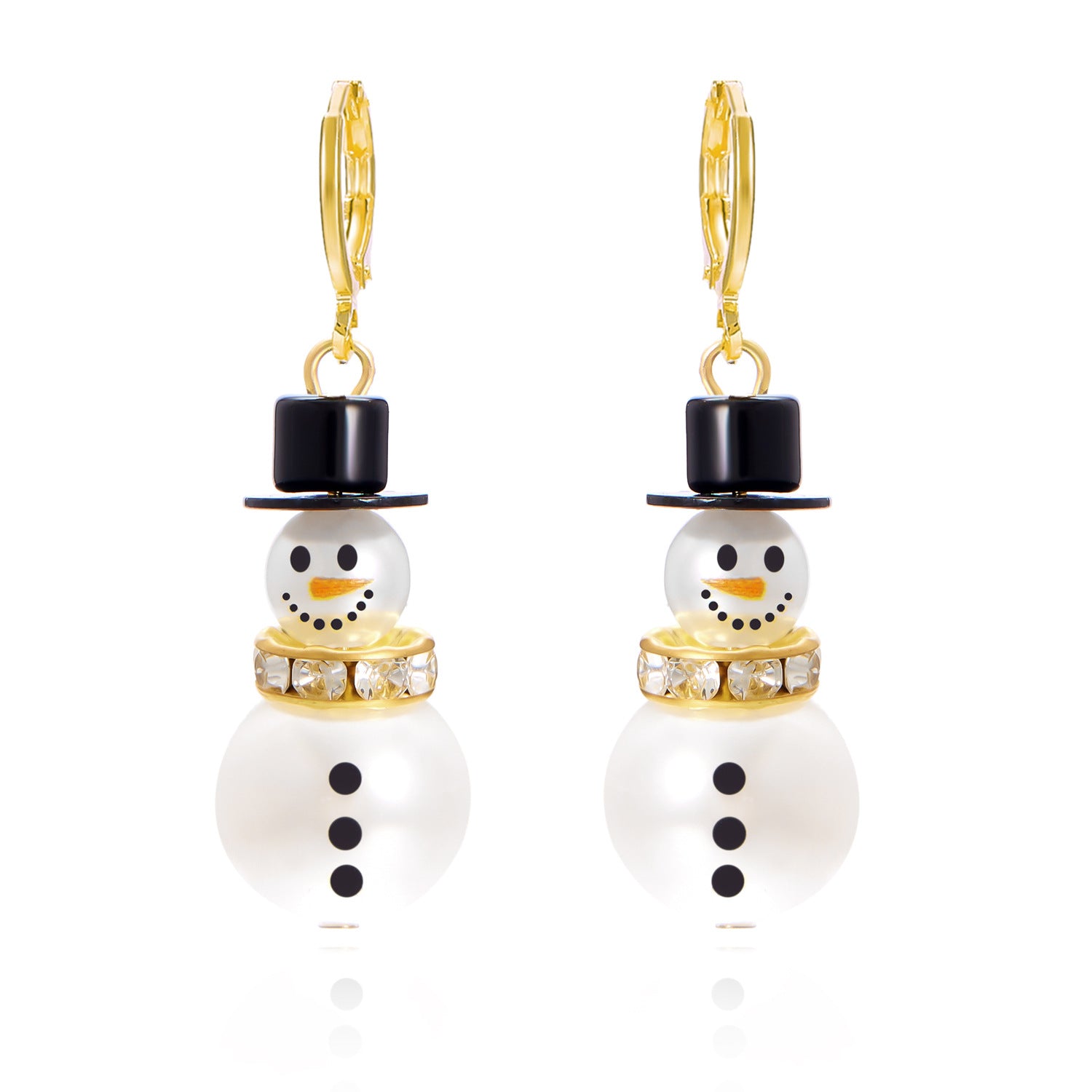 Wholesale  Christmas Earrings  All-match  Christmas Snowman Diamond Earrings