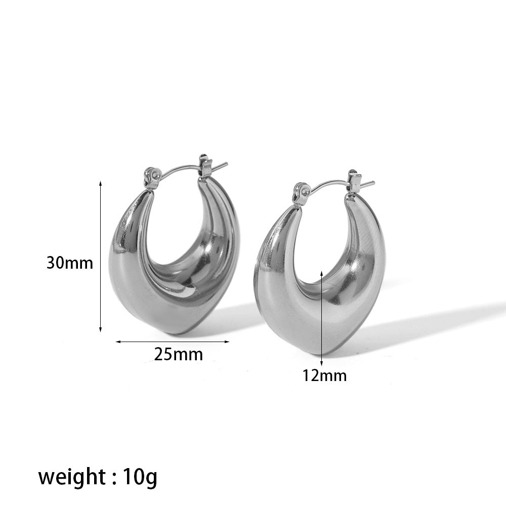 Wholesale 18K gold stainless steel titanium steel openwork earrings