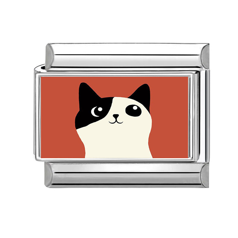 Wholesale Land Animal Italian Charms DIY pets Single Section Creative Stainless Steel Composable Bracelet