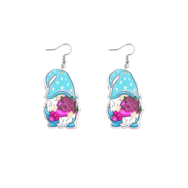 Wholesale Mother's Day MOM Rainbow Sunflower Wooden Earrings ACC-ES-YiYuan007