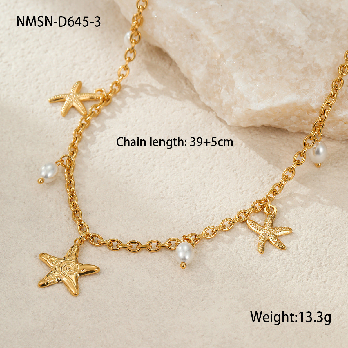 Wholesale  stainless steel necklace shell starfish necklace