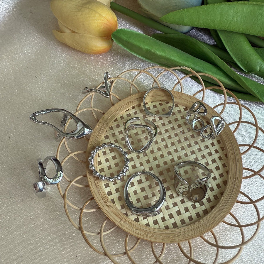 Wholesale Fashionable geometric exquisite design ring 9-piece set