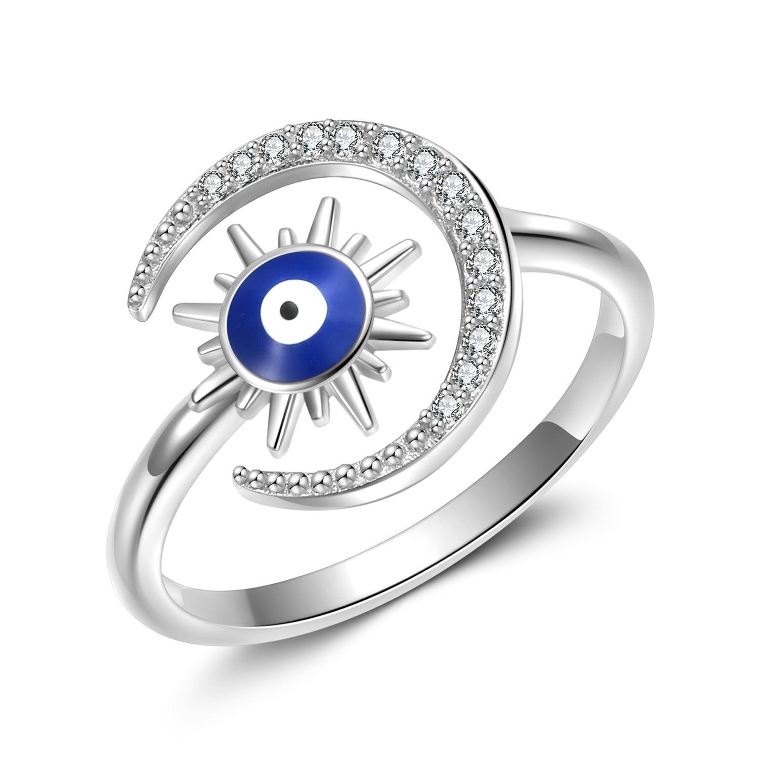 Wholesale S925 Sterling Silver Ring Devil Eye Open Rings ACC-RS-MC006