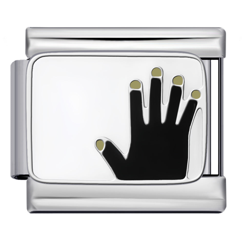 Wholesale Italian Charm Bracelet 9mm DIY Splicing Nail Art Series Stainless Steel Composable Bracelet