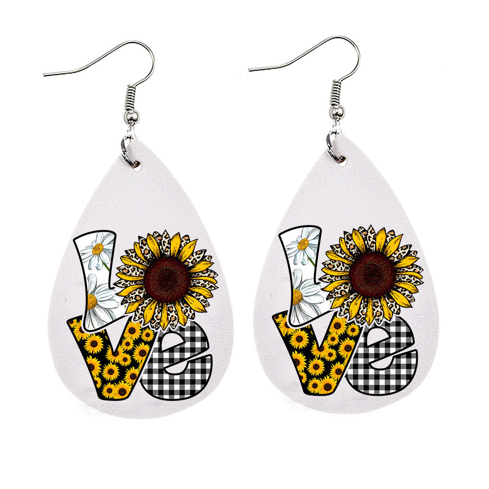 Wholesale MAMA Leopard Mother's Day Leather Earrings ACC-ES-CY006