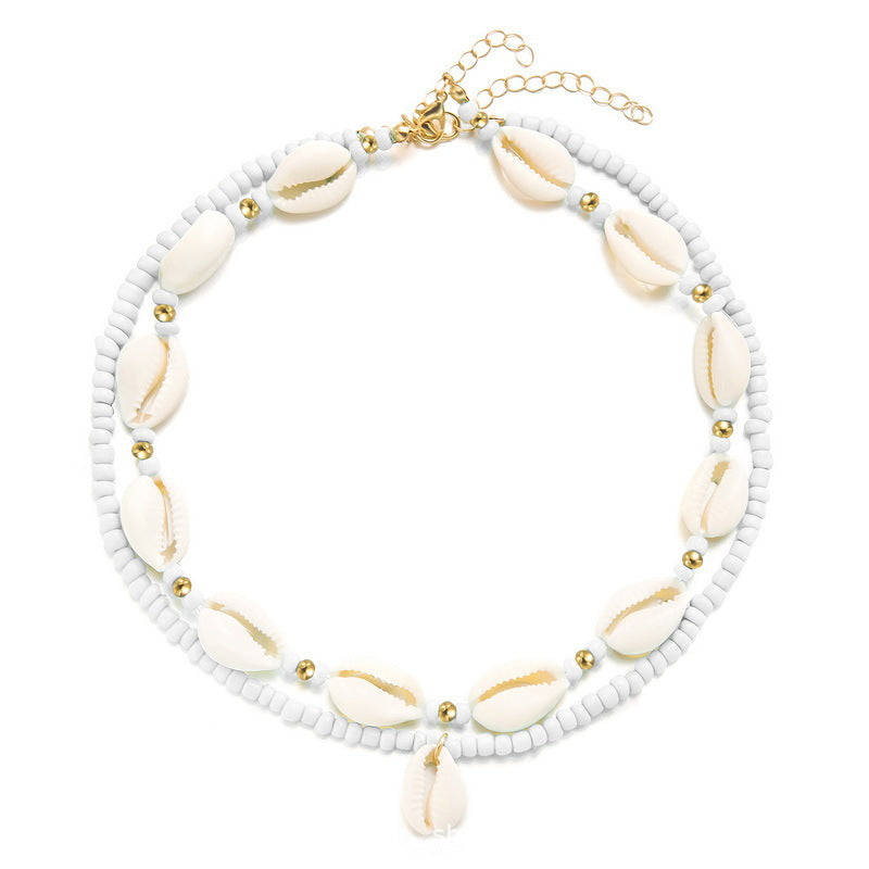 Wholesale Bohemian style stacked beach necklace