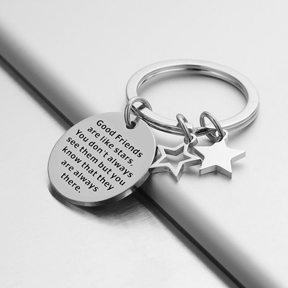 Wholesale Metal Letter Round Keychain