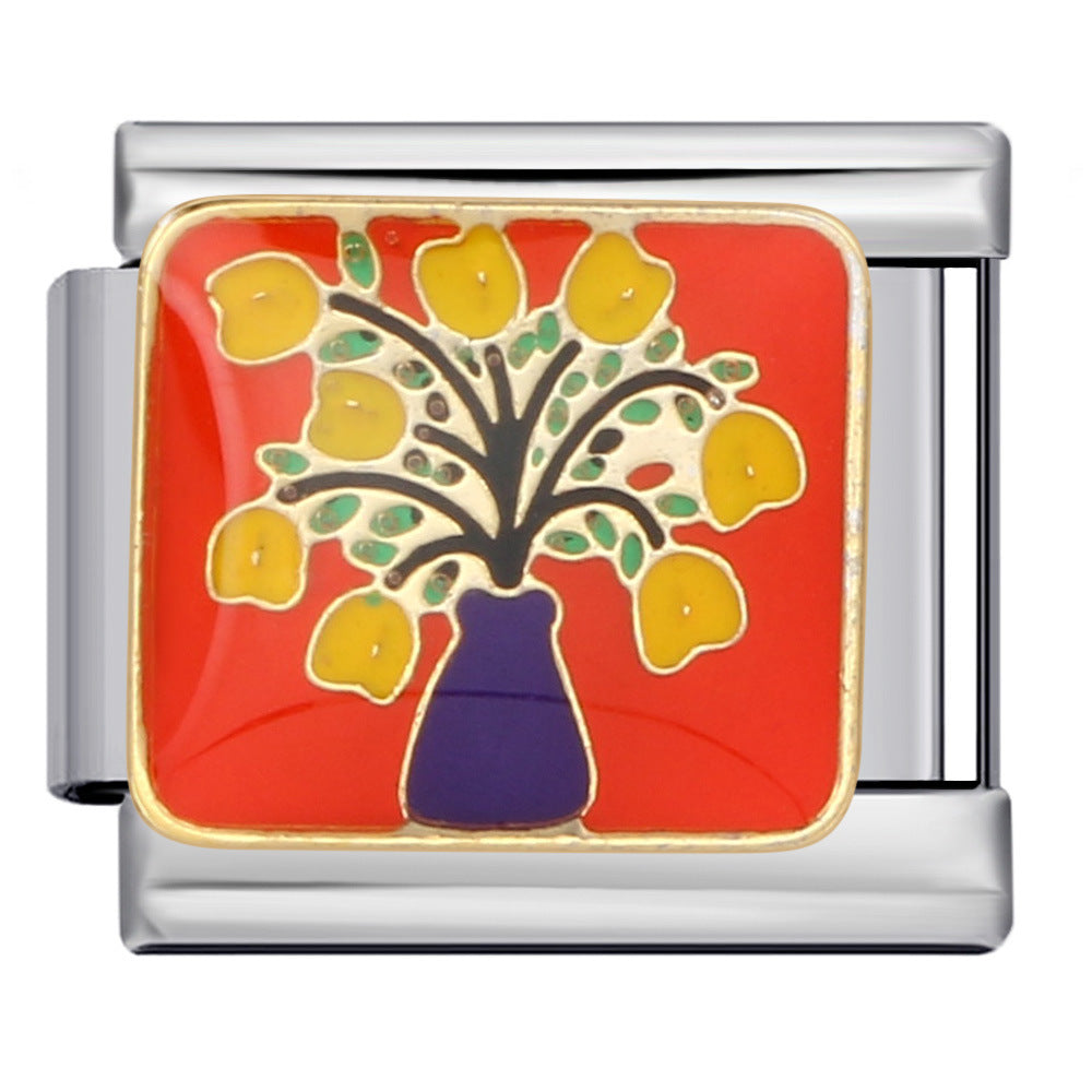 Wholesale Italian Charm Bracelet 9mm DIY Splicing Removable Flowers Stainless Steel Composable Bracelet