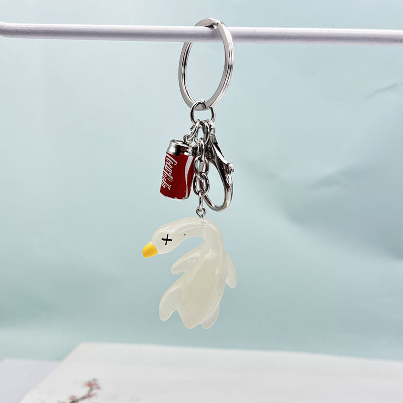 Wholesale Color-changing barbecue duck resin keychain
