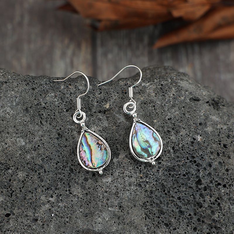 Wholesale bohemian abalone shell rimmed earrings women fashion creative abalone shell drop earrings